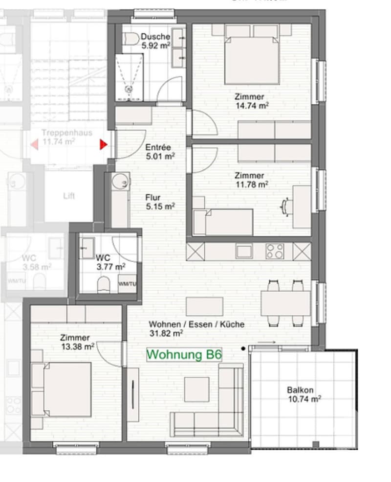 Appartements de 4.5 pièces avec balcon très bien situé (13)