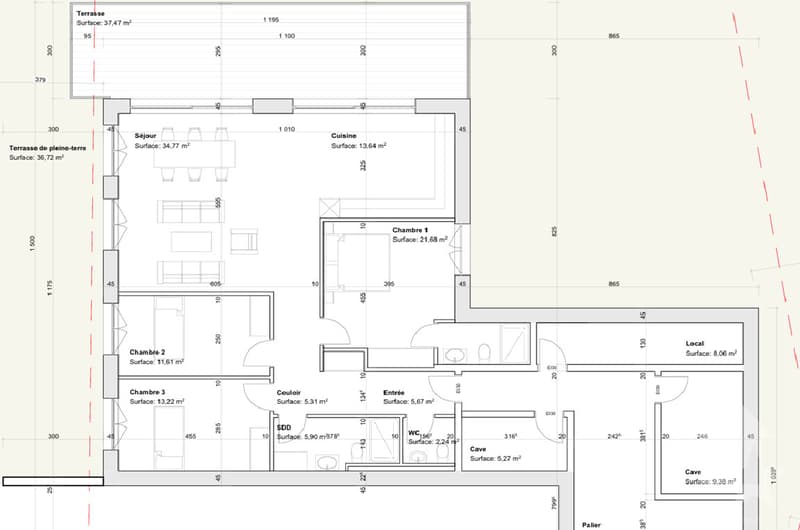 Immeuble de trois appartements avec autorisation de construire (10)