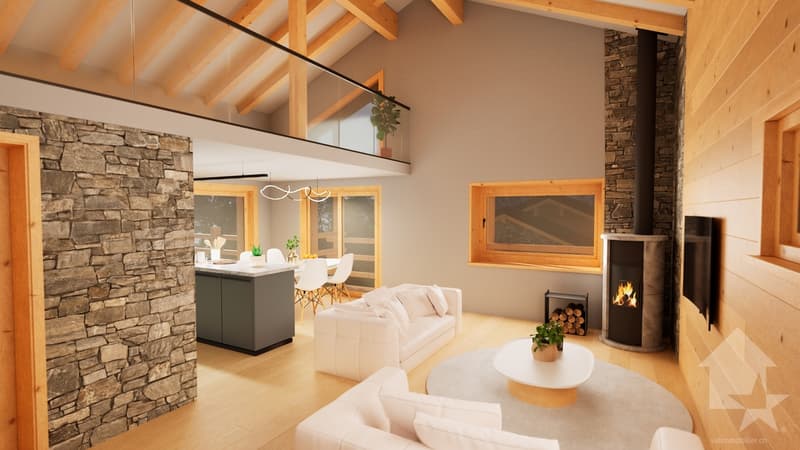 3 exceptional chalets to be built in an eco-district in La Tzoumaz (2)