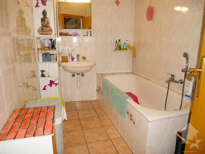 Salle d'eau avec baignoire