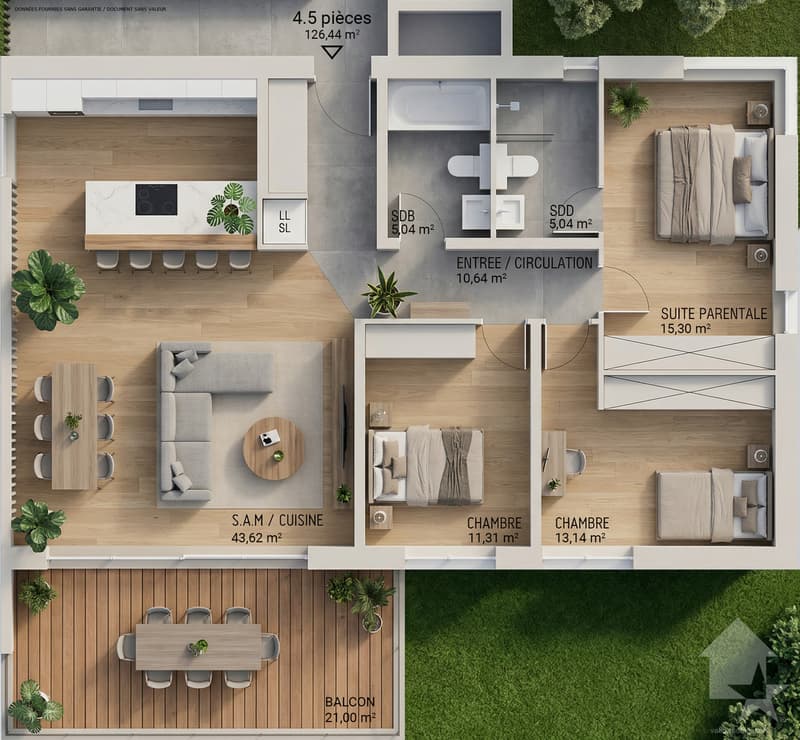 Appartement 4.5 pièces - Lot C3 - Les jardins de Plan-Conthey (2)