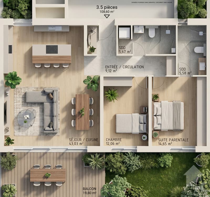 Appartement 3.5 pièces - Lot B3 - Les jardins de Plan-Conthey (2)