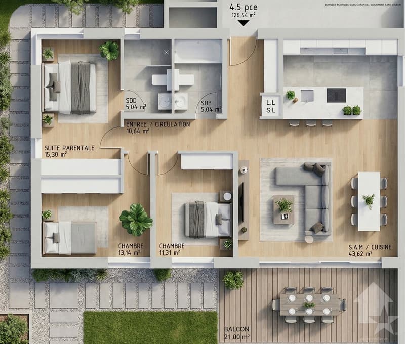 Appartement 4.5 pièces - Lot A3 - Les jardins de Plan-Conthey (2)