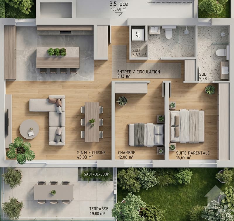 Appartement 3.5 pièces - Lot B1 - Les jardins de Plan-Conthey (2)