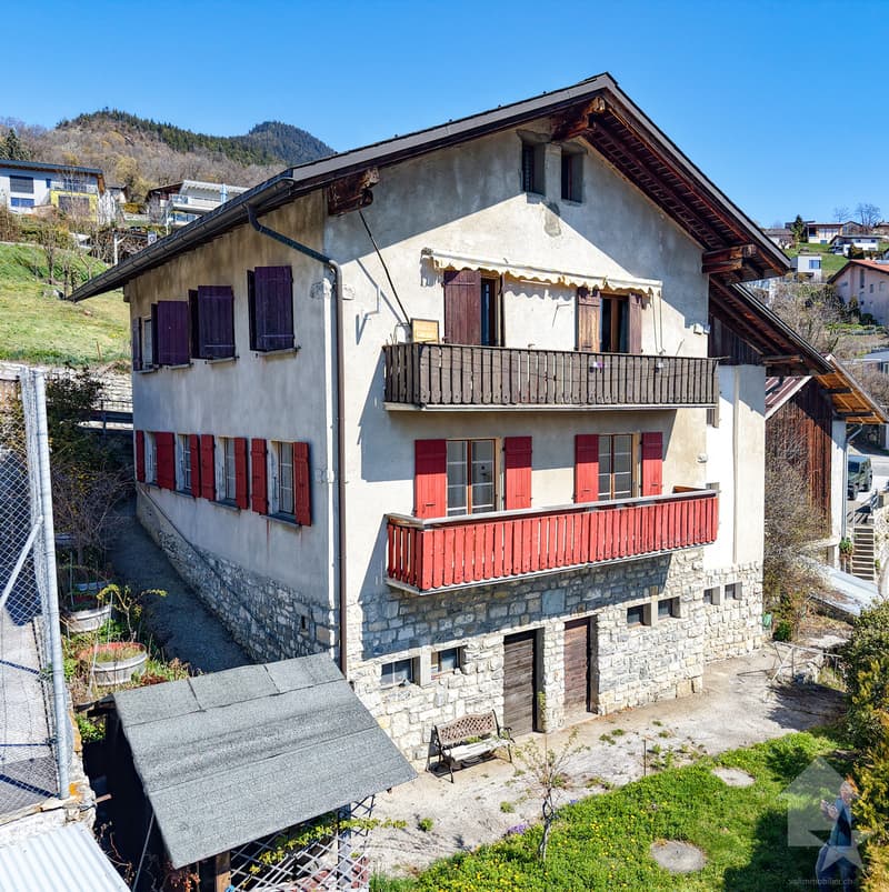 Appartement de 5.5 pièces + grange/garage, splendide vue, calme, ensoleillé (1)