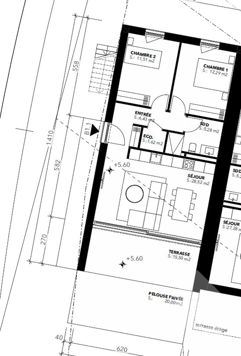 Appartement 3.5 pièces avec jardin à l'architecture moderne et épurée (4)
