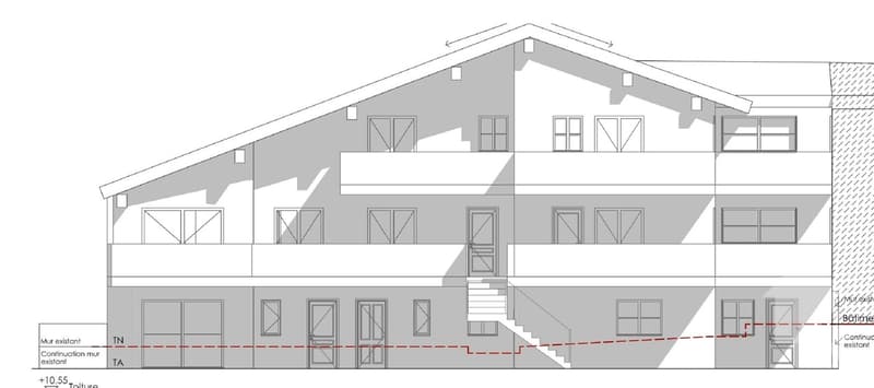 Immeuble de 5 appartements à rénové avec permis de construire en force (1)