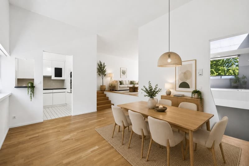 Triplex contemporain en demi-niveaux avec loggia, studio indépendant e (2)