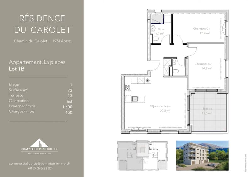 Ultimo appartamento di 3.5 locali con terrazza di 13 m² in un piccolo edificio nuovo ad Aproz (6)
