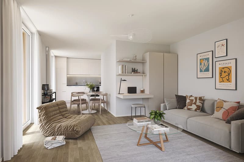 Studio mit Balkon zur Miete in Sion - Cour de Gare (1)