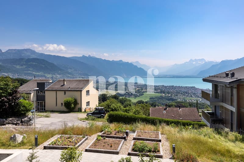 New 4.5-room attic apartment with mezzanine and spectacular view of the lake for sale in Jongny - Lot D2 (1)