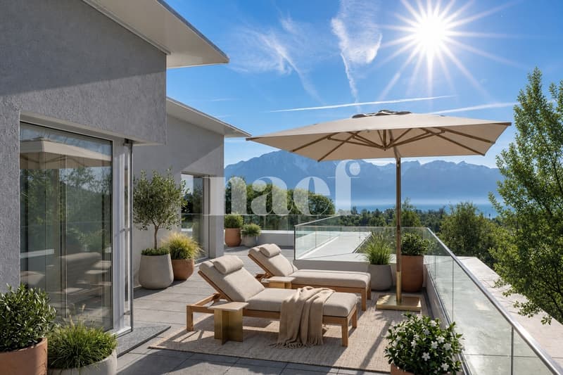 Appartamento di 5.5 locali in attico e doppio piano con vista panoramica sul lago in vendita a Montreux (2)
