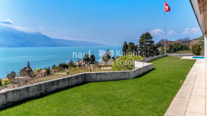 Proprietà di architetto di 7,5 locali con vista panoramica sul lago e sul vigneto in vendita a Corseaux (2)
