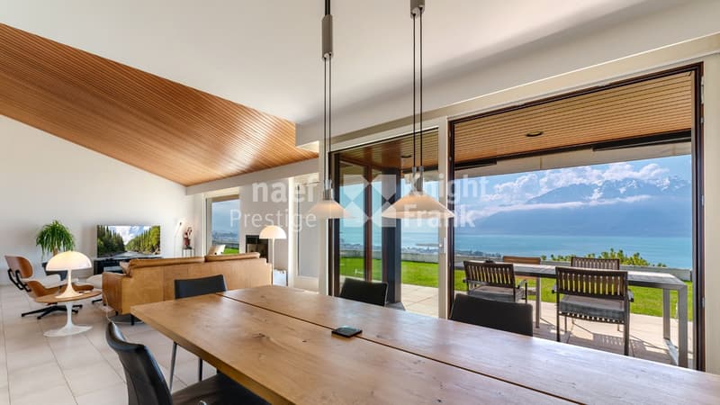 Proprietà di architetto di 7,5 locali con vista panoramica sul lago e sul vigneto in vendita a Corseaux (8)