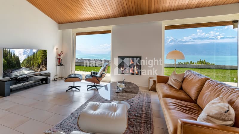 Proprietà di architetto di 7,5 locali con vista panoramica sul lago e sul vigneto in vendita a Corseaux (6)