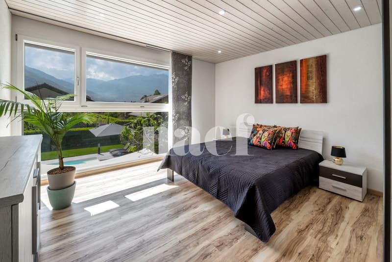 Very beautiful single-family house with 6.5 rooms, independent studio, and outdoor pool for sale in Bex (10)