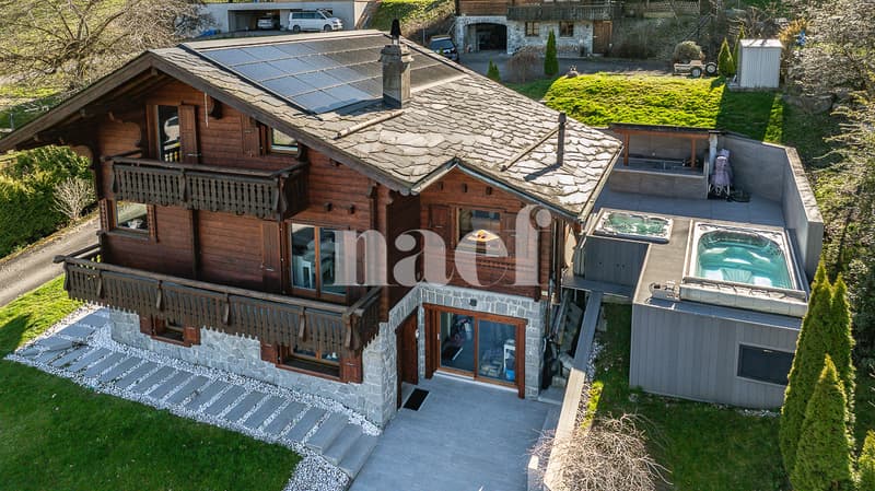 Magnificent renovated chalet with jacuzzi and counter-current pool for sale in Choëx (3)