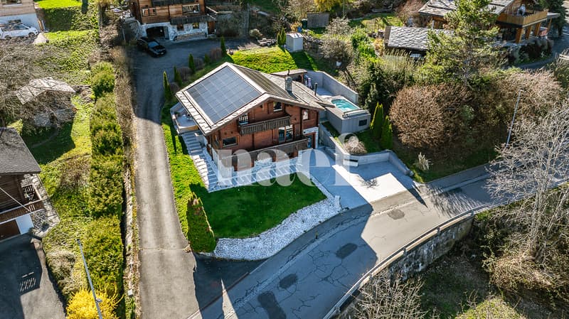 Magnificent renovated chalet with jacuzzi and counter-current pool for sale in Choëx (1)
