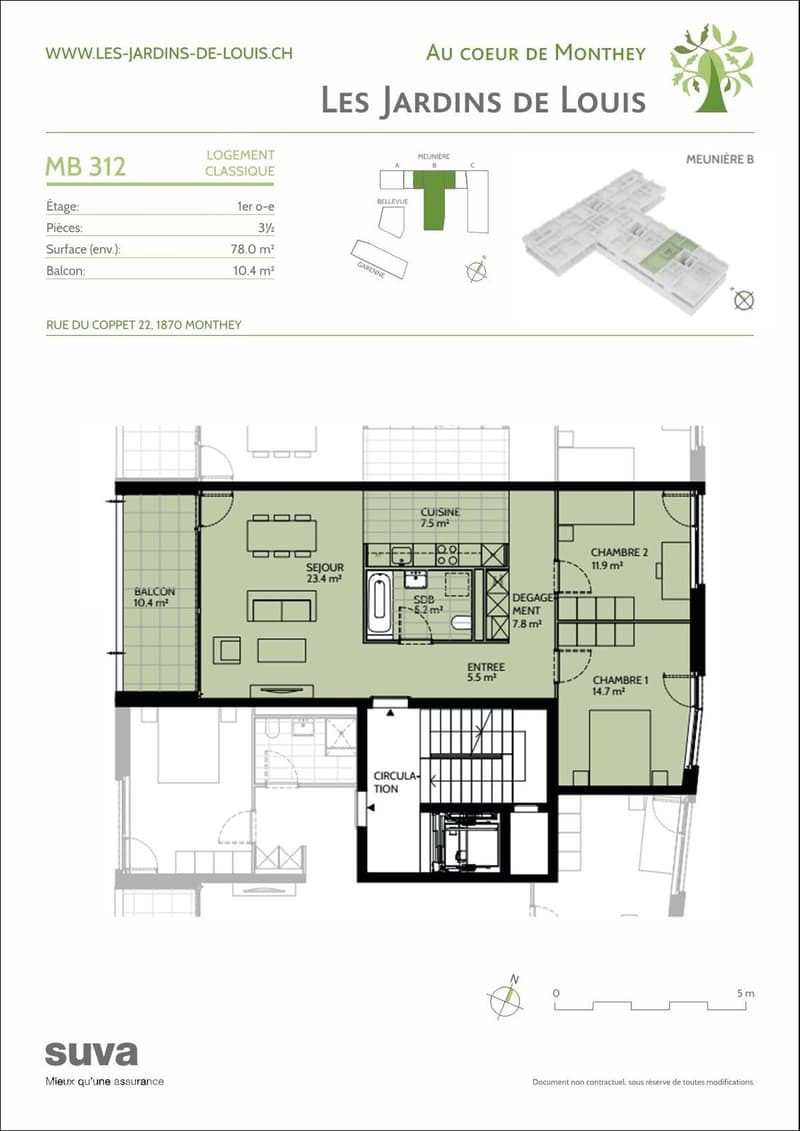 Spacieux logement dans construction récente, au centre-ville (2)