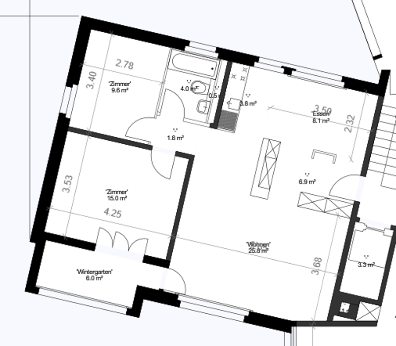 Grundriss (vor Küchensanierung)