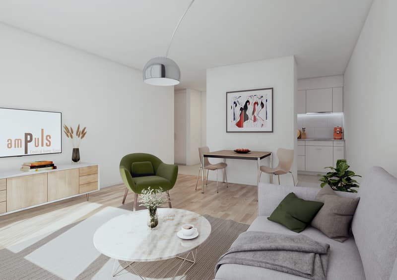 Wohn- Esszimmer und Küche