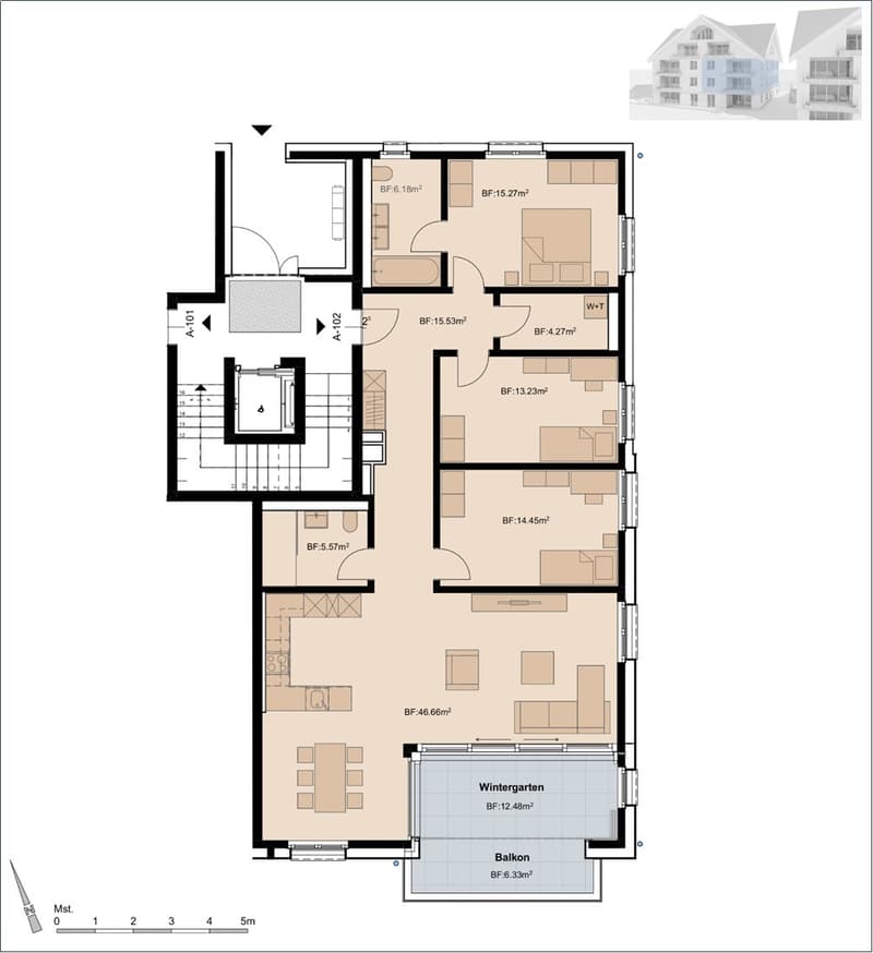 5.5 room apartment for the whole family (6)