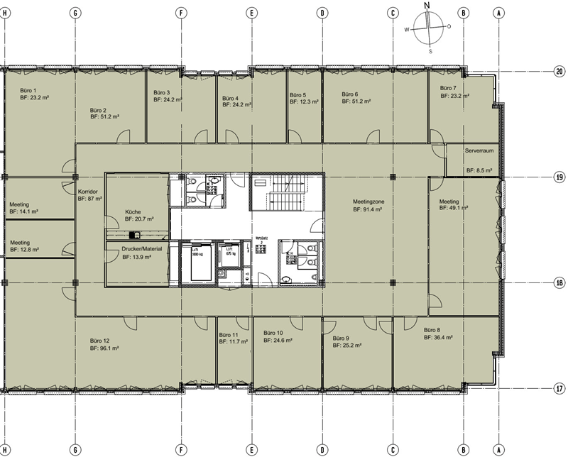 704 m² d'espace de bureau à Baar | 3 mois de loyer gratuit (12)