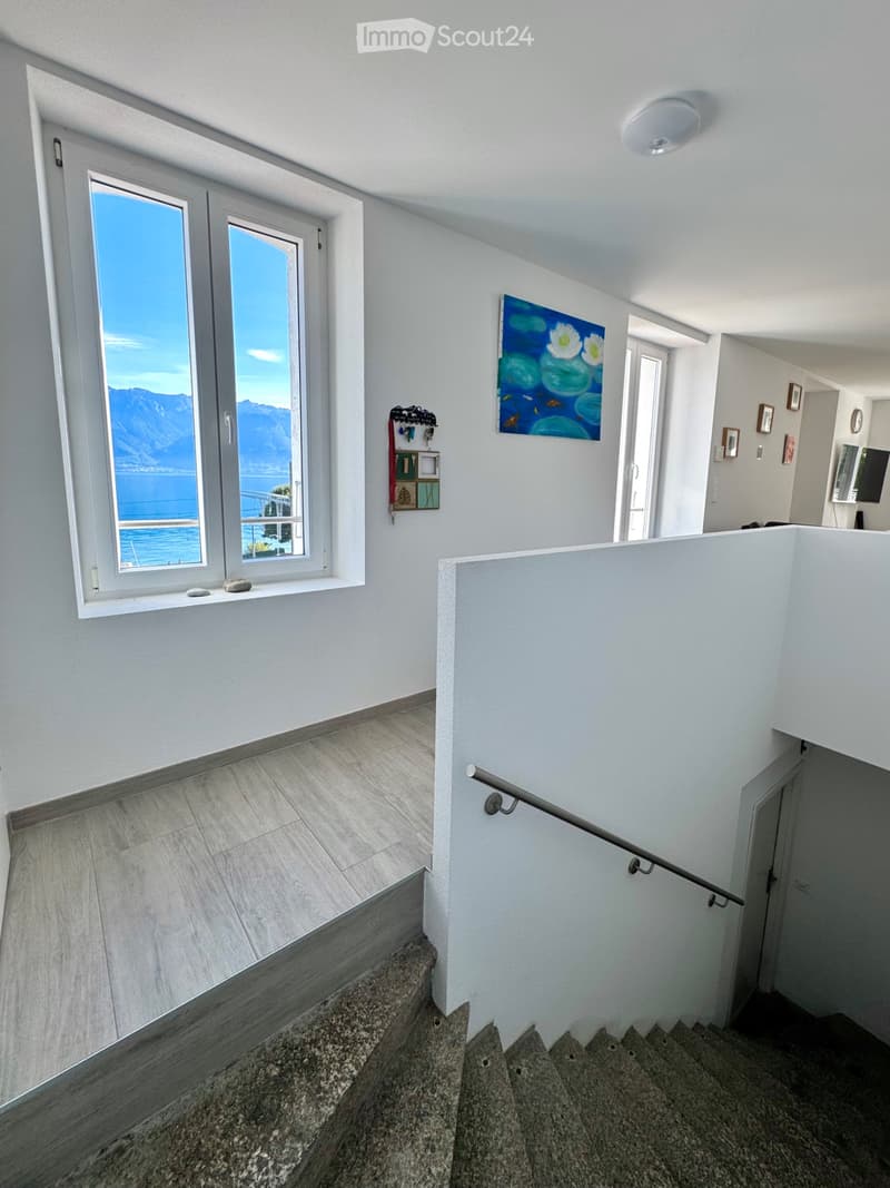 Appartamento su 2 piani con 3 grandi terrazze vista Lago e Lavaux (5)