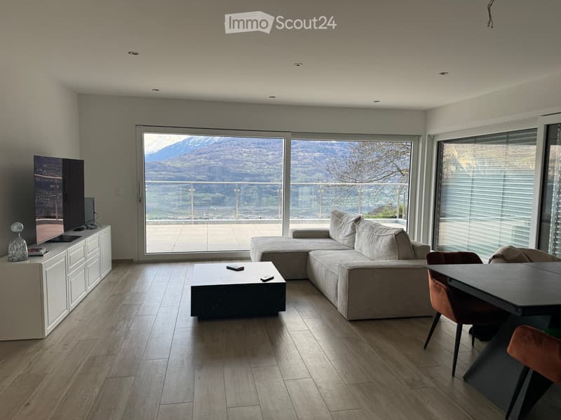 Schönes Apartment zur Miete in Savièse, mit Aussicht, Terrasse, Garage (2)