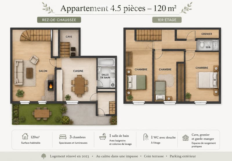 In affitto grande appartamento di 4.5 locali in una casa (2)