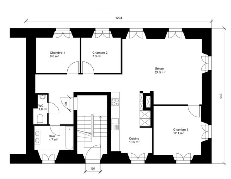 Schönes funktionales Apartment von 85m2 in Le Locle, ab 1.07.26 (4)