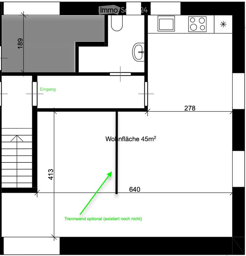 Appartamento accogliente 2.5 locali, 45 m², 2° piano senza ascensore (4)