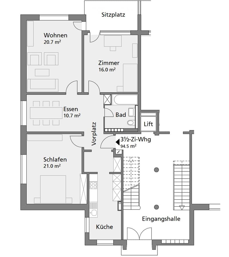 Möblierte 3.5-Zi-Wohnung mit Terrasse | 15.07.26-15.07.27 (5)