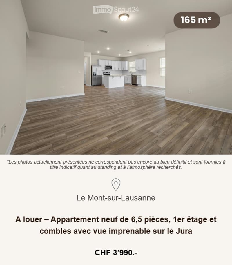 Zu vermieten - Neuwertiges 6,5-Zimmer-Apartment in Mont-sur-Lausanne (1)