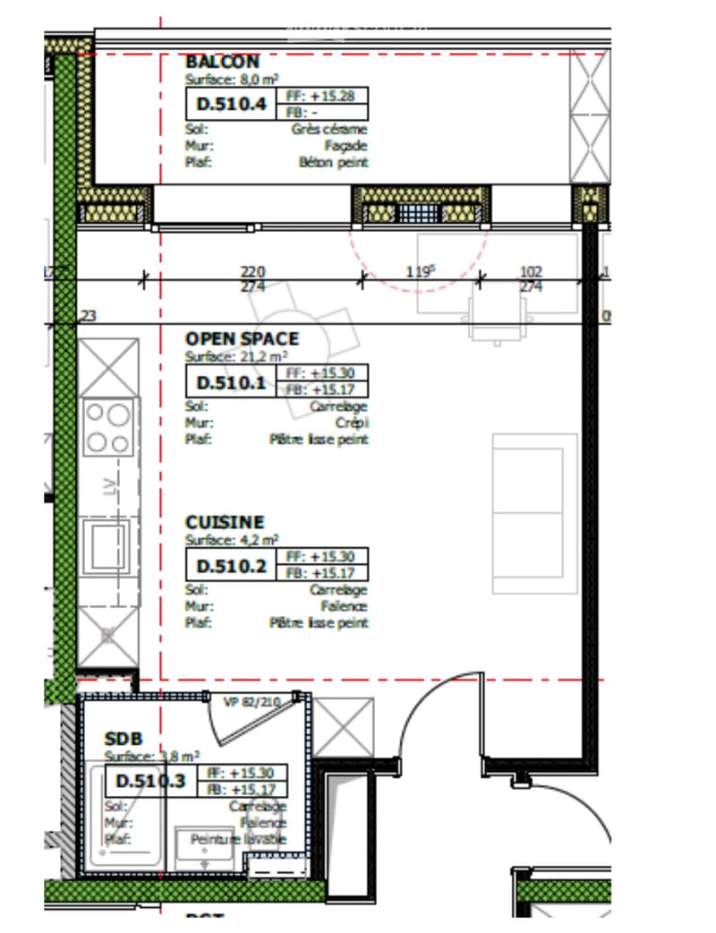 Monolocale 1,5 locali Marly con balcone (2)