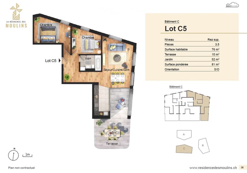 Appartement neuf 3,5 pièces à Massonnens / balcon + jardin (2)