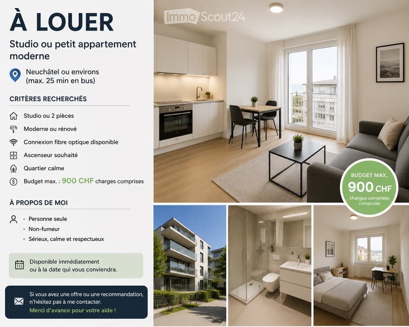 Search for studio or apartment Neuchâtel (1)