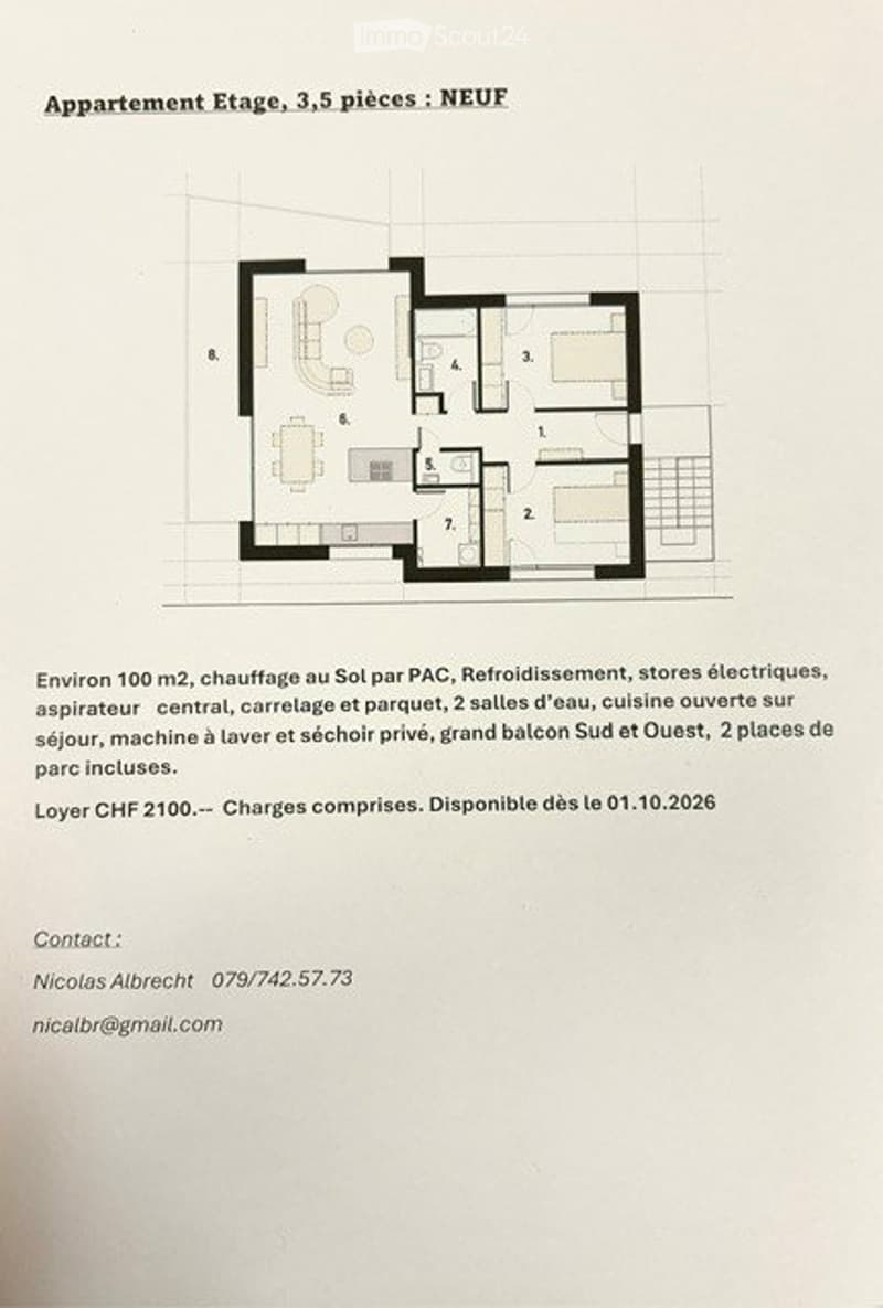 Zu vermieten in Veyras, 3,5-Zimmer-Wohnungen NEU (2)