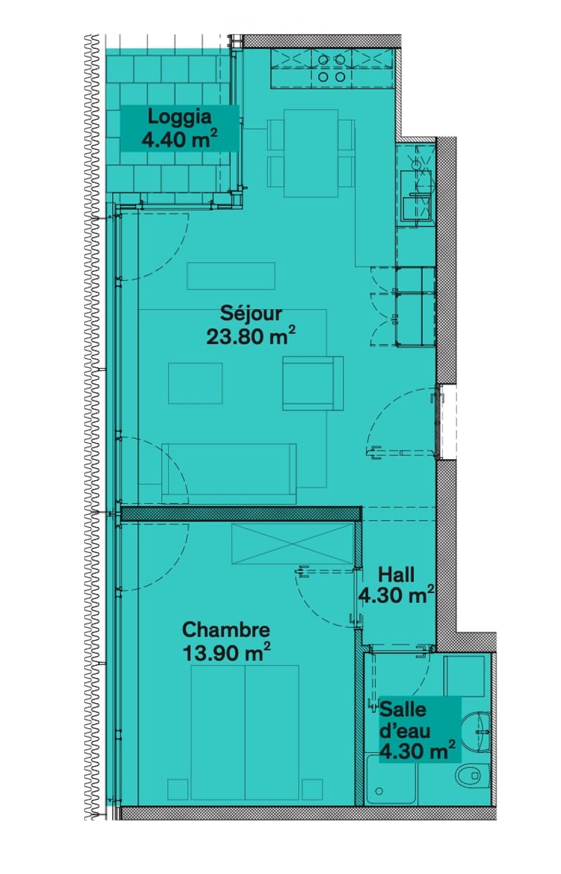 Takeover of lease: Modern 2-room apartment in Morges, from 01.10 (1)