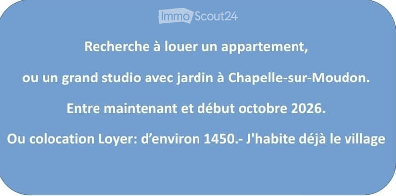 Rent search apartment in Chapelle-sur-Moudon, approximately (1)
