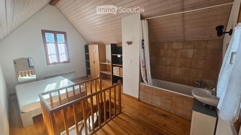Petite maison indépendante 2 pièces duplex, jardin, à Vex (5)