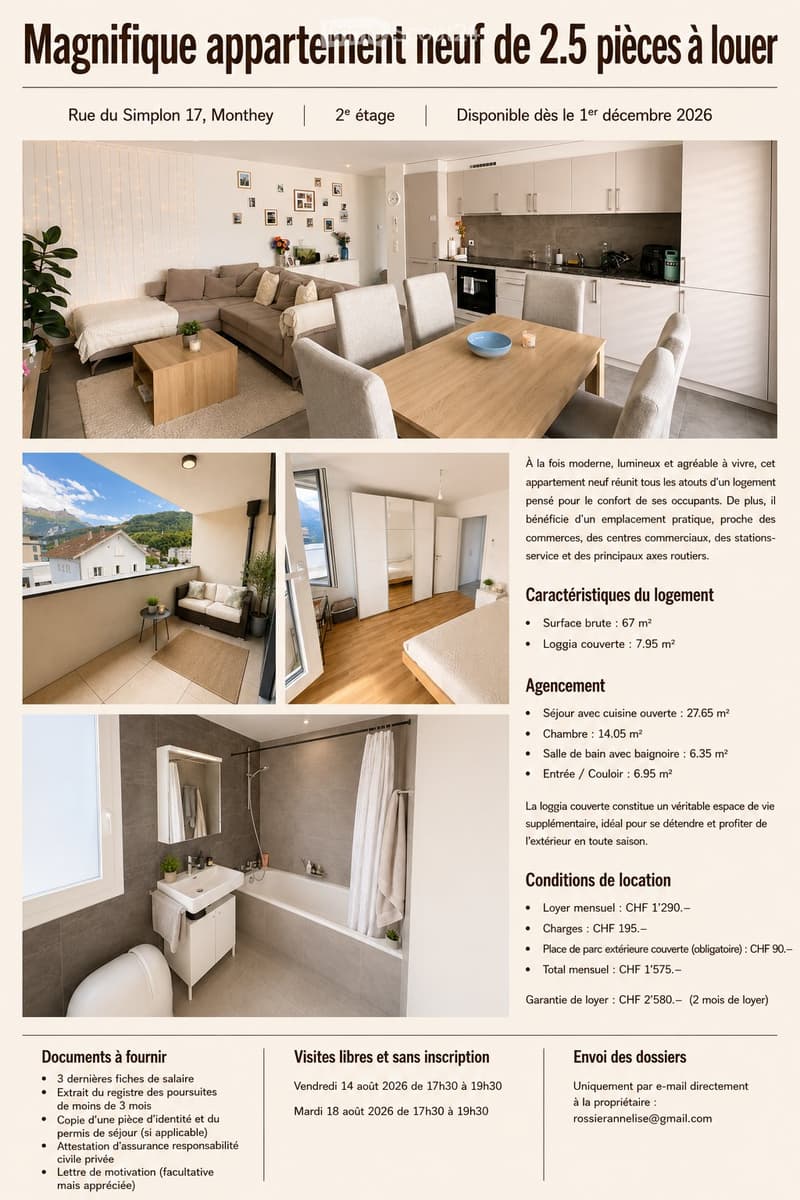 Magnifique appartement neuf de 2.5 p. à louer (5)