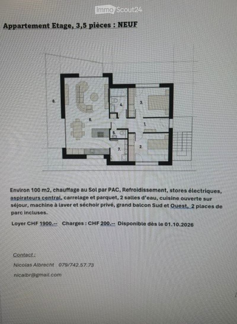 A louer à Veyras, Appartements 3,5 pièces NEUFS (5)