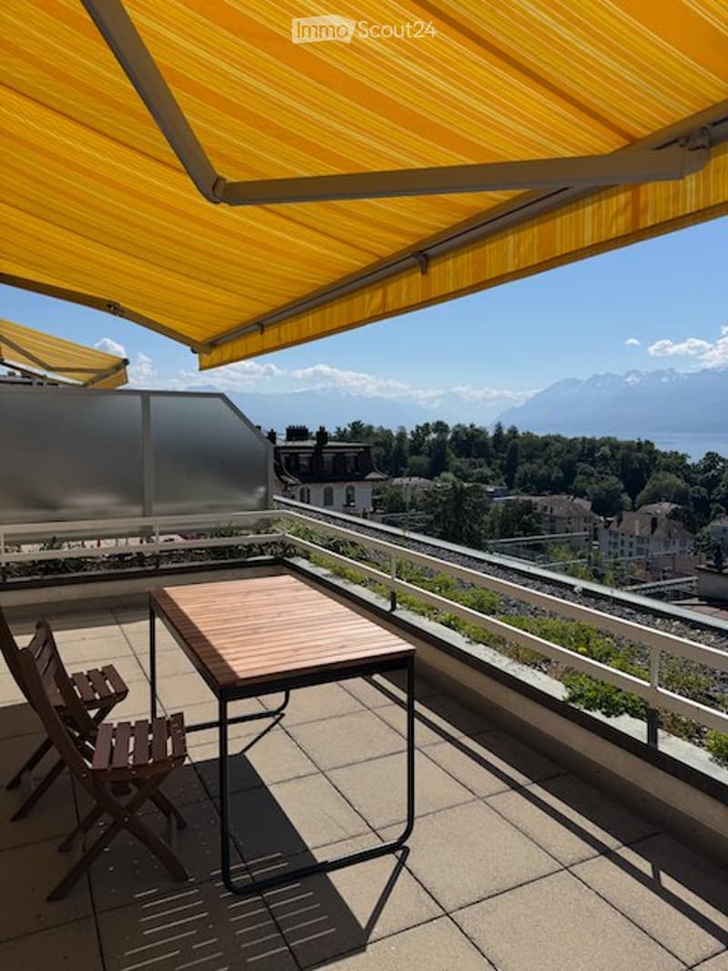 Reprise 2 pièces meublé avec terrasse, vue lac & Alpes (1)
