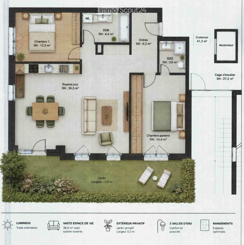 3 1/2 au rez d'un immeuble neuf (3)