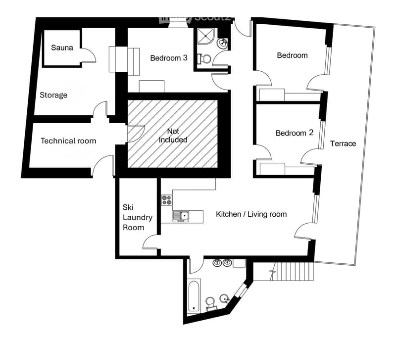 Charmant appt. 3 ch. avec terrasse & jardin - centre village (3)
