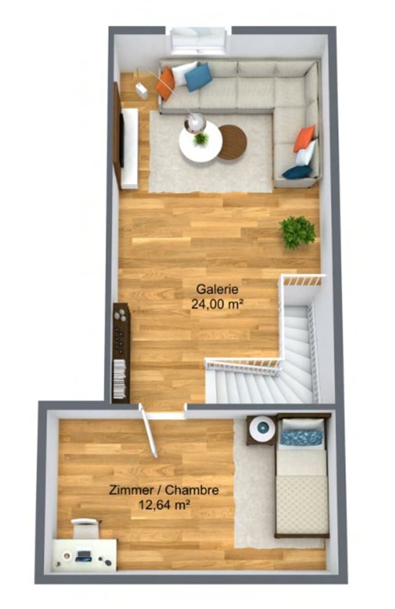 À louer superbe appartement de 3.5 pièces en duplex ( 123m2) (2)
