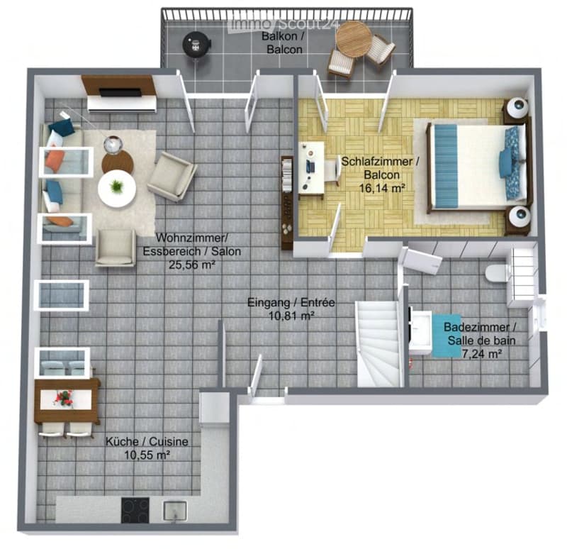 À louer superbe appartement de 3.5 pièces en duplex ( 123m2) (4)