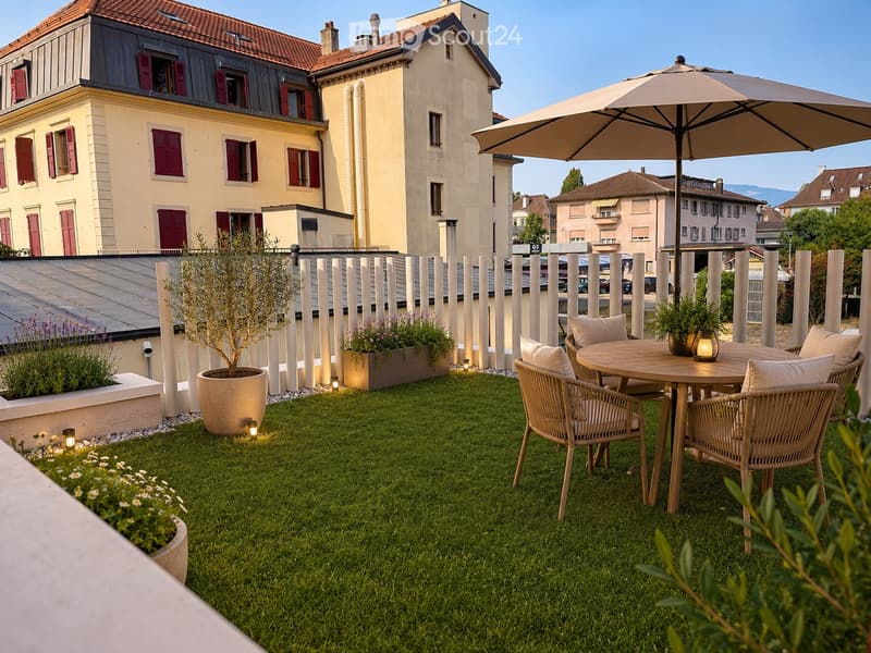 Appart neuf 3,5 p. jardin privatif et balcon - Centre-ville (3)