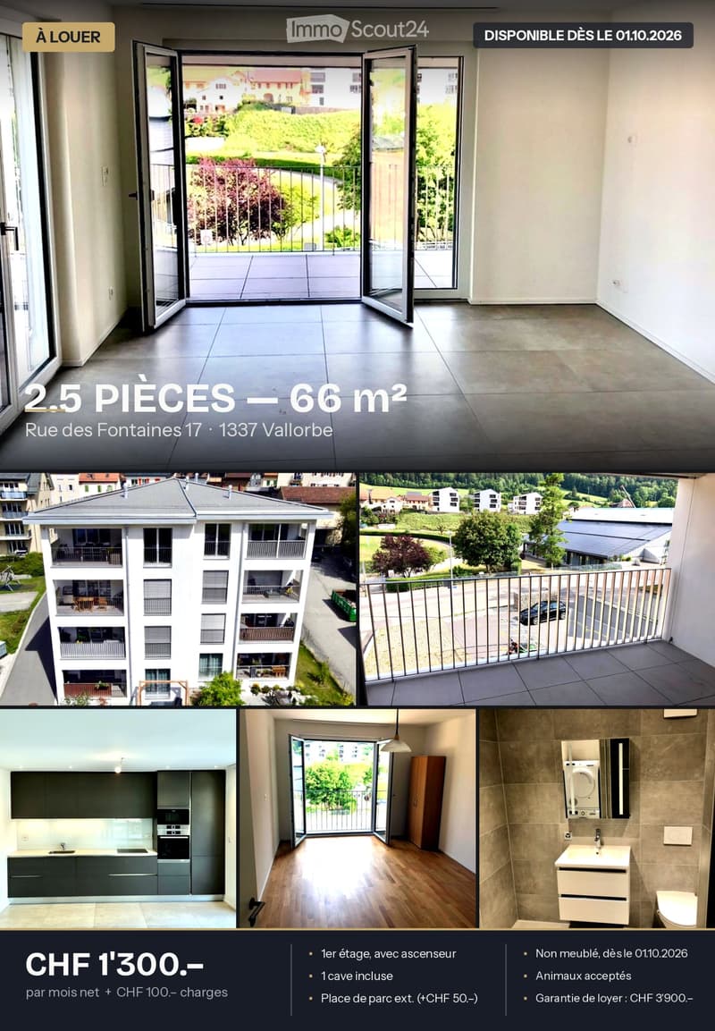 Superbe 2.5 pièces avec balcon et vue dégagée Vallorbe (1)